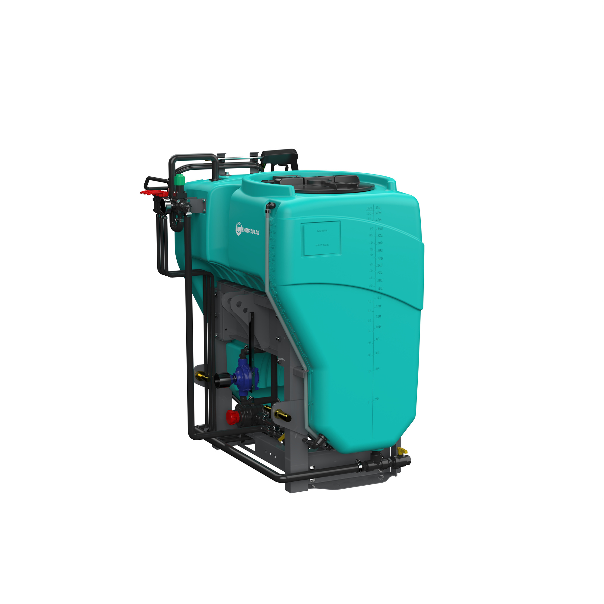 Enduraplas, 100 GALLON LAND CHAMP THREE-POINT TRACTOR SPRAYER, Tank Size 100 Gal, Flow 8 GPM, Pressure 300 PSI, Model# SLC100FG8GR